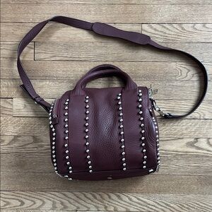 Alexander Wang Large Pebble Dark Red Studded Crossbody Bag